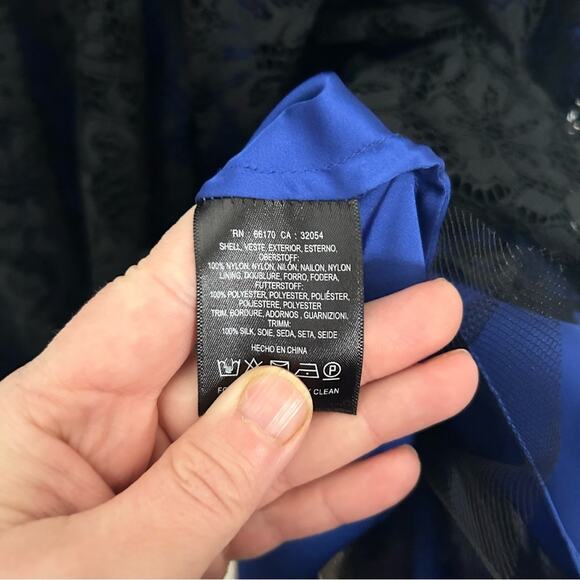 Anthropologie Mouinette Soeurs Sapphire Lace Dress Blue Size 4 - Picture 8 of 8